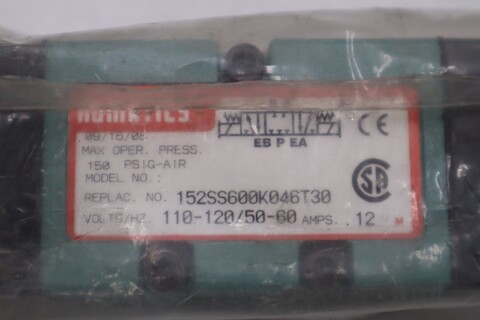 Numatics 152SS600K046T30 Pneumatic Solenoid Valve 150psi - NEW - STOCK GF604A