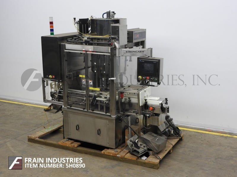 Fowler #CARF-E-8/360, Automatic, 8 head, stainless steel, rotary chuck screw capper, 80-240 containers per