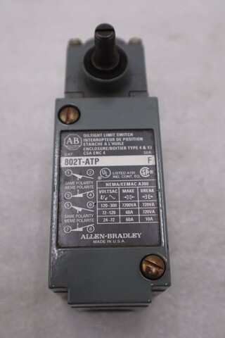 Allen Bradley 802T-ATP Oiltight Limit Switch Series F NEW UNIT STOCK GF-709A