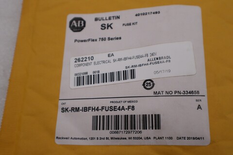 Allen-Bradley BRADLEY NEW PowerFlex 750 Fuse Kit SK-RM-IBFH4-FUSE4A-F8 STOCK G837A