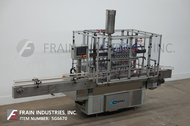 Cozzoli / MRM #ILF, 8 head, inline, intermittent motion, Stainless Steel, piston filler, 8-160 containers per