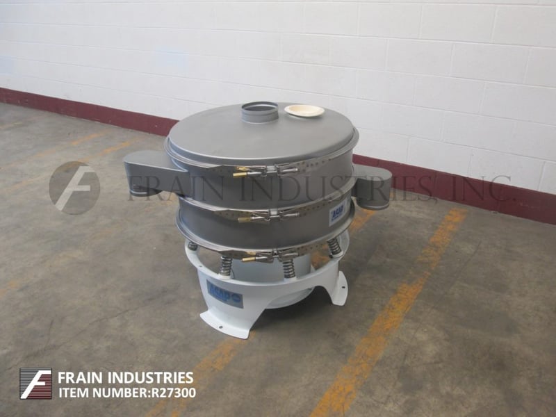 30" Sweco #MX30S66LKWC, single separation vibratory sifter, 6" diameter discharge port, top cover