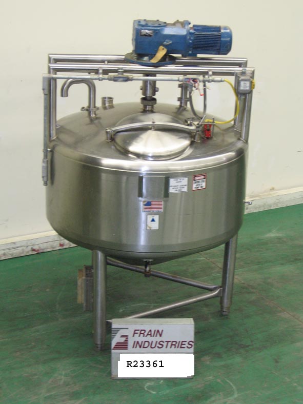 200 gallon Precision Stainless, 304L Stainless Steel, full jacketed mix tank, 54" OD x 22" straight wall