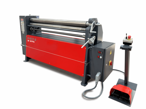 3' 0' x 10 gauge RMT #R-ECO-B-3-374, motorized initial pinch 3 roll plate roll, cast iron frame, magnetic