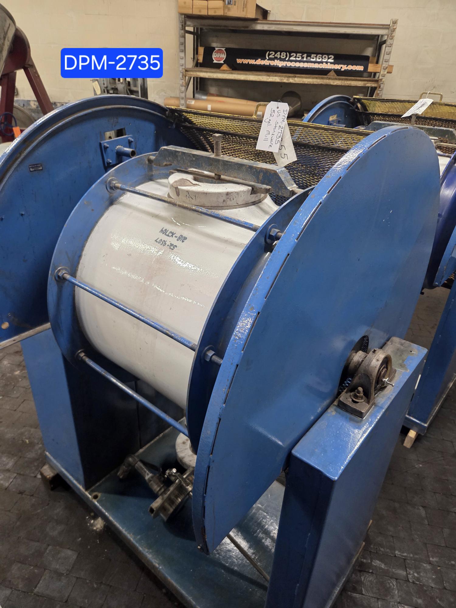 24" x 28" U.S. Stoneware #52-Gallon, Ball Mill, monolithic ceramic cylinder