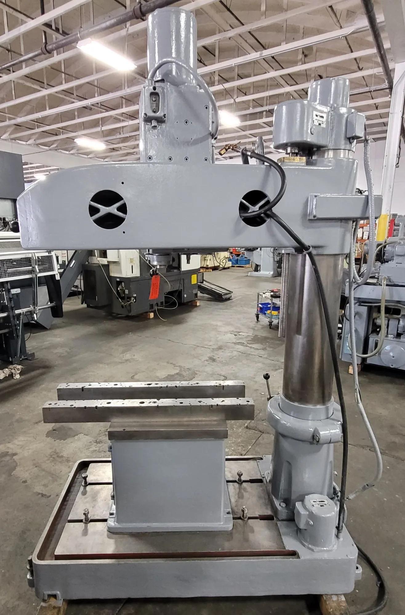 3' -8-5/8" Arboga #RLM-3508, radial drill, 3 HP, 70-1350 RPM, #4MT, 1.57" capacity, 7" quill travel, power