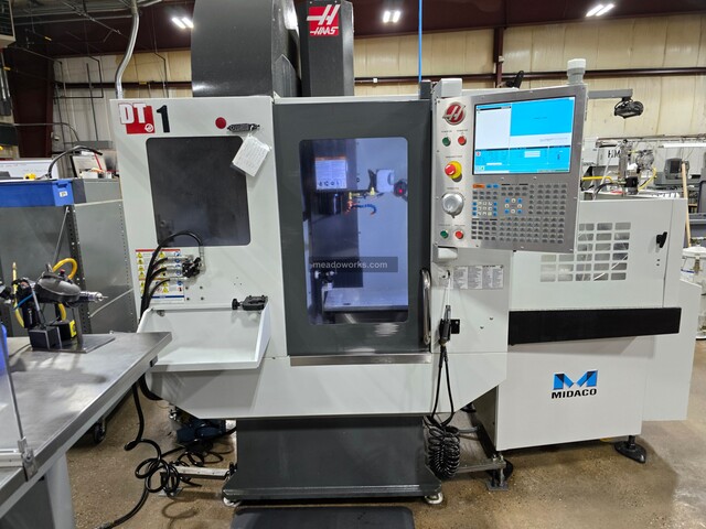 Haas #DT-1, CNC Drill & Tap Center, Midaco pallet changer, Haas CNC control, 2014