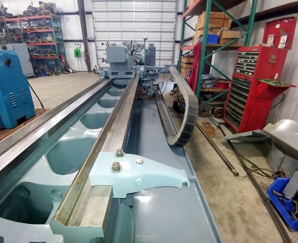 40" x 176" Monarch Dyna Shift 90/25000, 32" swing over cross slide, 4