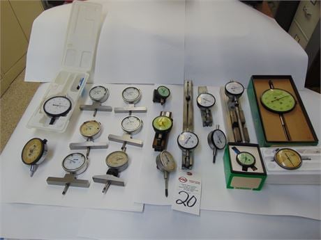 Starrett, Mitutoyo, Federal & Fowler, dial indicators, mixed lot