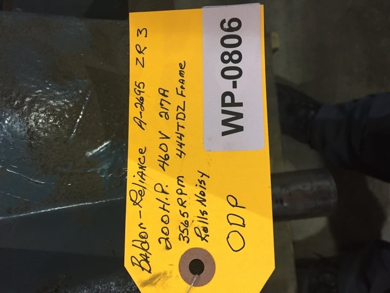 200 HP 3565 RPM Baldor, Frame 444TDZ, ODP, 217 amp, 460 Volts