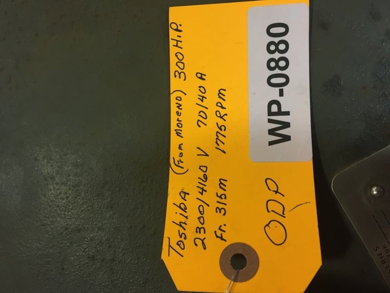 300 HP 1775 RPM Toshiba, ODP, 70/40 amp, 2300/4160 Volts