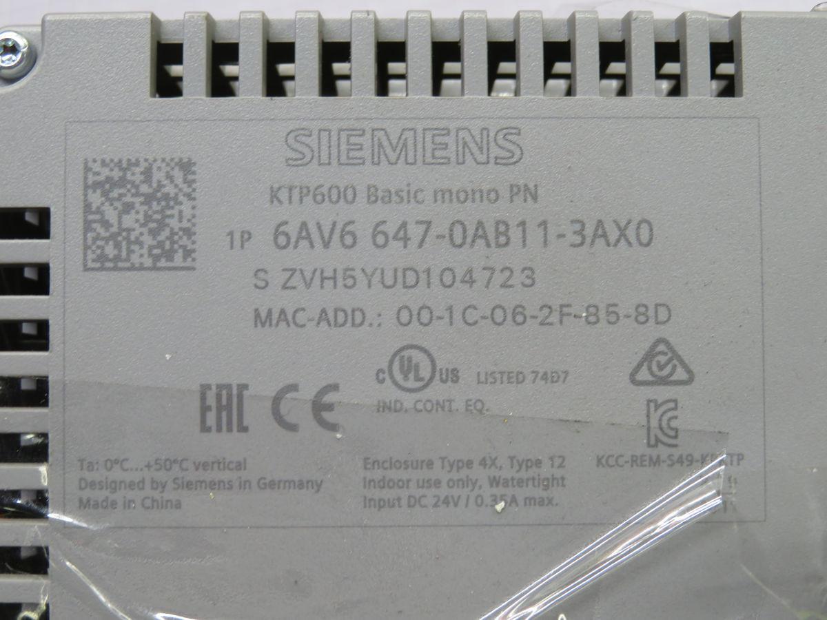 Siemens #6AV6-647-0AB11-3AX0, Operator Interface