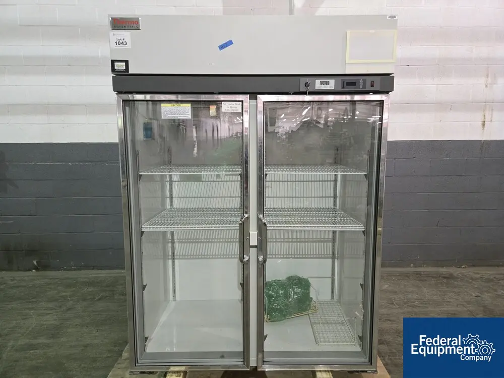 Thermo Scientific #REL5004A21, Lab Refrigerator, (2) glass doors, 51.1' cu.ft., 52" width x 24" D x 52" H