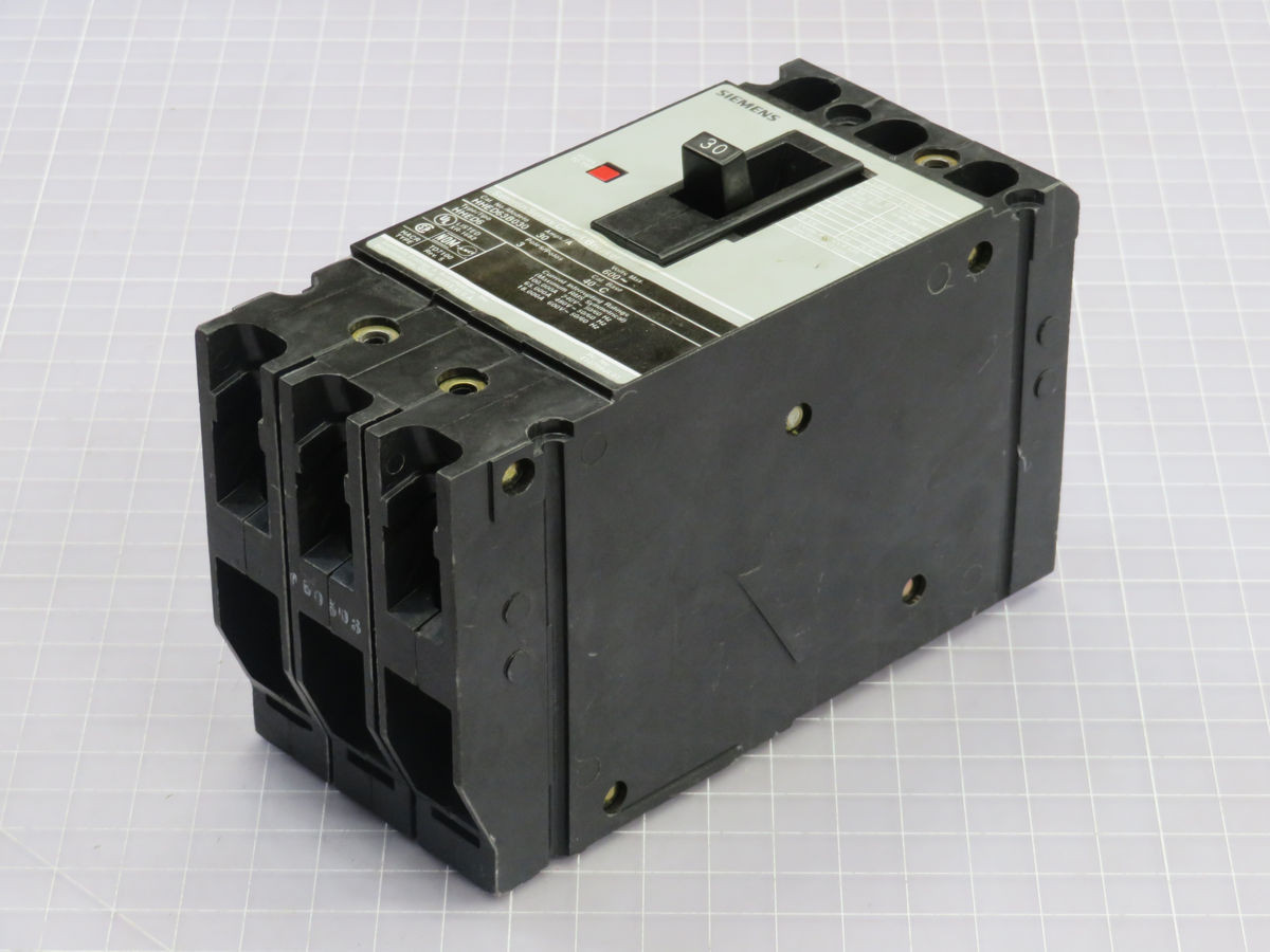 30 Amp, Siemens #HHED63B030, Mccb, 3-POLE, 30A Current, 600 VAC Voltage, 18 Ka Int. Rating