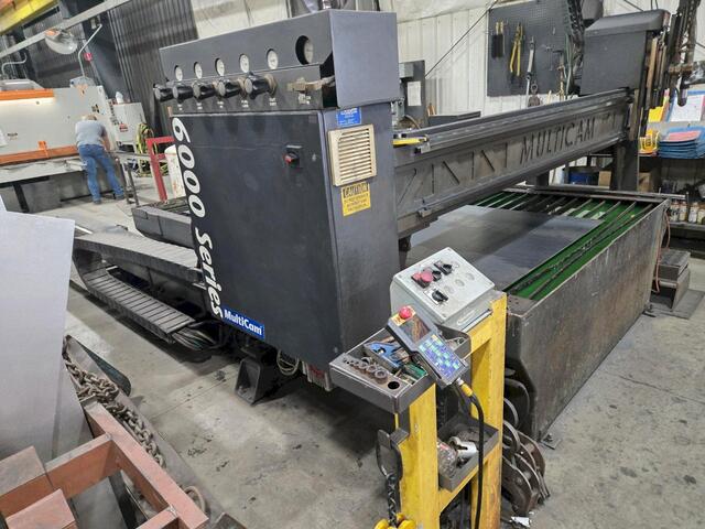 Multicam Series 6000 #340-0470, 6' x 13' CNC plasma table, Hypertherm plasma system power unit, 2008