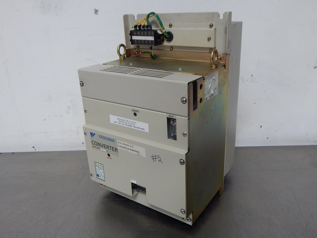 Yaskawa #JUSP-ACP130HAY2, servo power converter, 280-330 VDC, 124 Amp max continuous DC