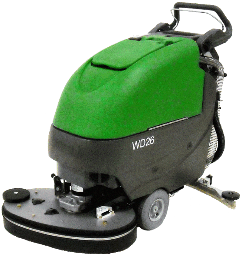 Bulldog WD26, battery powered, walkbehind floor scrubber, 26" path