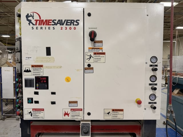 37" Timesavers #2331-23-001, 3-Head Wide Belt Sander, 5" max thickness, 37" x 75" belt, 25/20/15 HP, 15-45 - Image 6