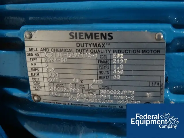 15 CFM, Kinney #KC-15, Vacuum Pump, 3 HP, 460 V., explosion proof, on cart - Image 7