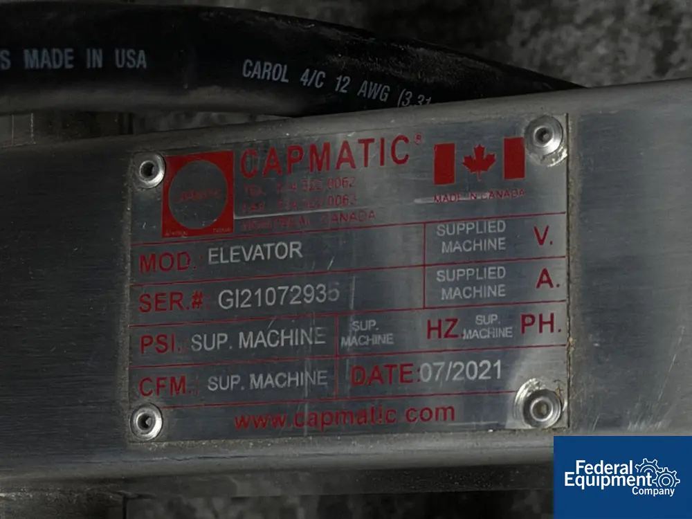 Capmatic #PLUNGER-SORTER, Plunger Sorting & Feeding System, hopper elevator, Stainless Steel - Image 6