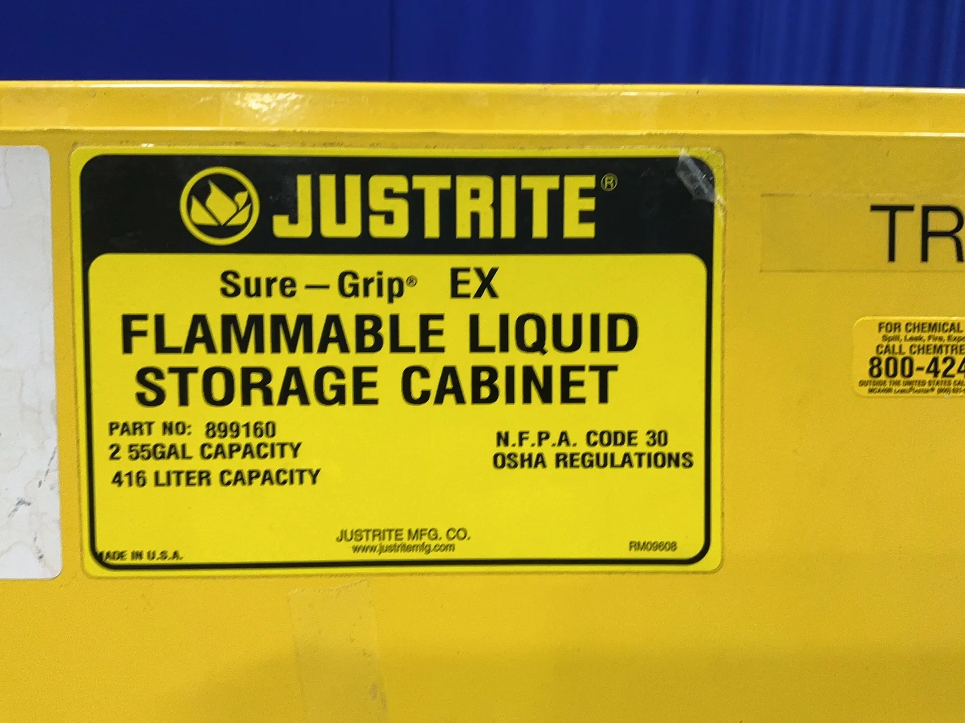 Justrite, flammable storage cabinet, 110 gallon - Image 1