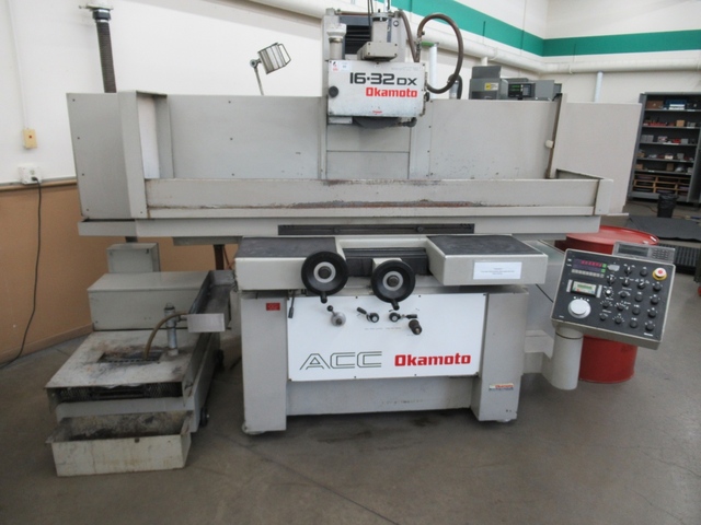 16" x 32" Okamoto #ACC-16-32DX, 3-axis hydraulic surface grinder, incremental down feed, 12" wheel, 1800 RPM - Image 1