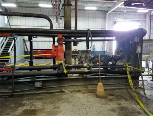 400 Ton, Erie, 4-post horizontal, 175" stroke, 245" DLO, 36" x40" bed area, 200 HP hydraulic system, PLC, 1994 - Image 2