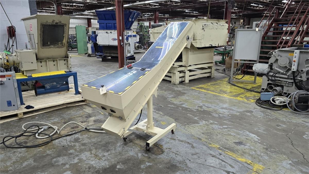 11.5" wide x 6' long, Valois portable elevator hopper conveyor, 4" cleats, 0.33 HP Siemens motor, 460 V., AS - Image 4
