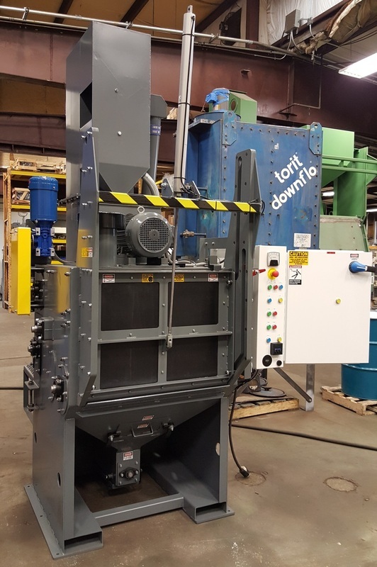 3 cu.ft. Dura-Blast, abrasive wheel blast, modern electric  & safeties, rubber belt, full abrasive air wash - Image 1