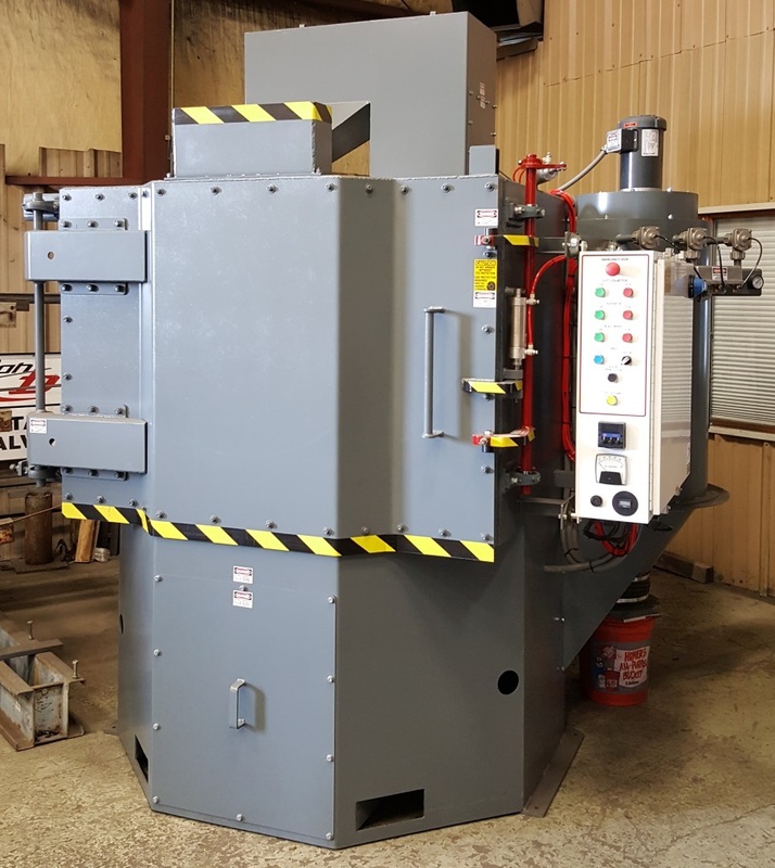 48" Dura-Blast abrasive wheel table blast, Modern electric & safeties, heaviest standard construction, new - Image 1