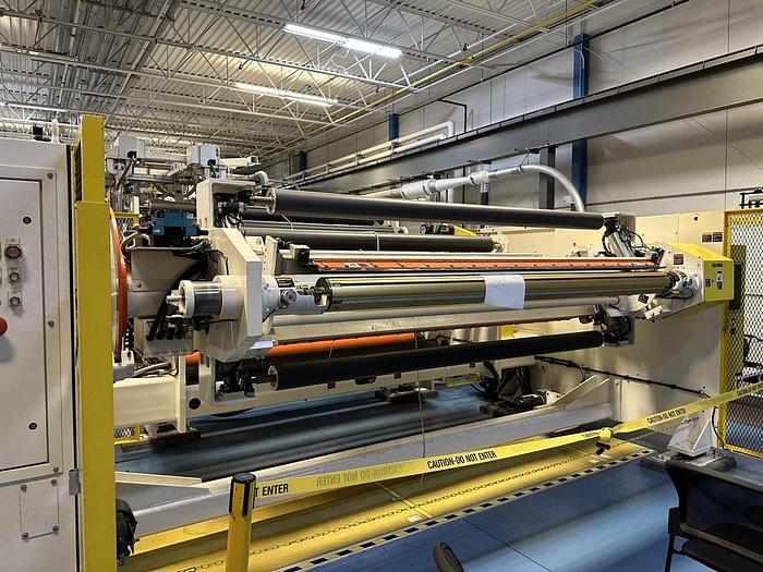 4.5" & (2) 2.5" Extrusion Web Line, 30:1 L/D, fluoropolymer, 84" trimmed web width, 10-250 FPM, winder, 26" - Image 2