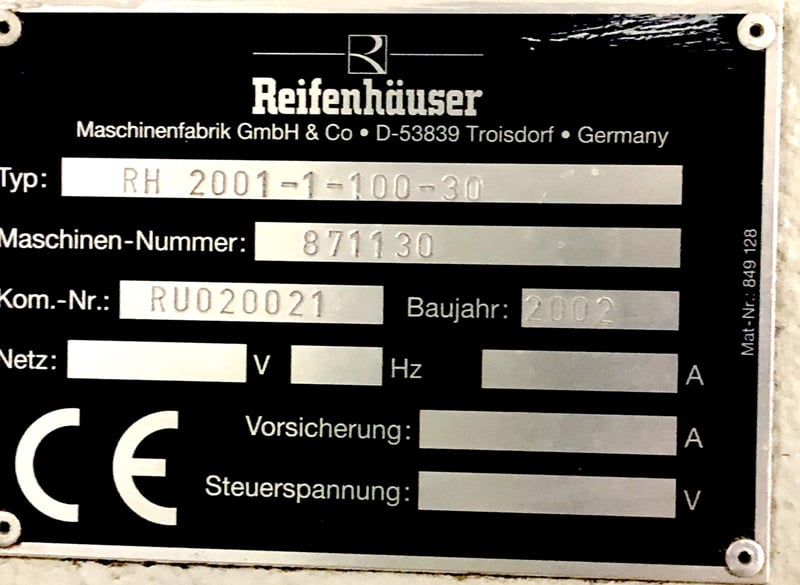 3.9" Reifenhauser, monofilament extrusion line, 100mm extruder, die, ovens, godets, strand line, 2002 (2 - Image 2