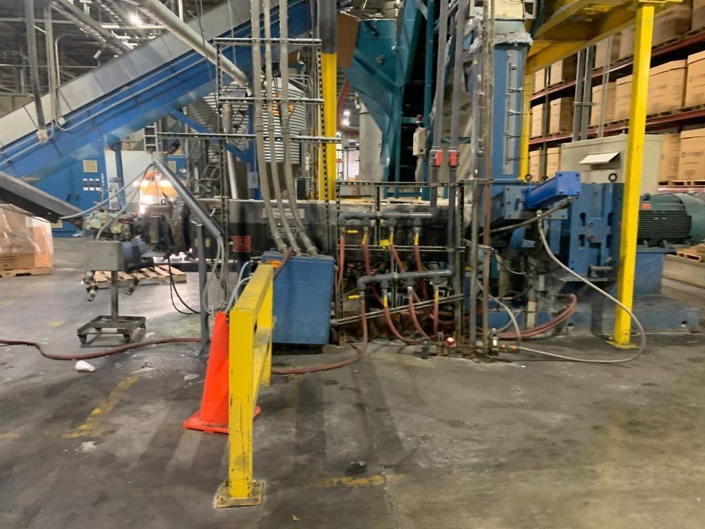 4.5" Davis Standard, ram stuffing cascade pelletizing line, 300 HP, #45IN35 secondary extruder 100 HP, Xaloy - Image 1