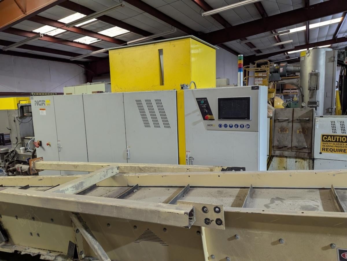 2.6" NGR #S-GRAN-65-70-VHD, shredder/extruder recycling system, 65mm, single shaft shredder, infeed conveyor - Image 1