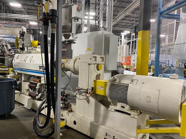 3.5" PTI #3500, extruder, 90mm, 32:1 L/D, dual bolt screen changer, Maag gear pump, static mixer, PET screws - Image 1