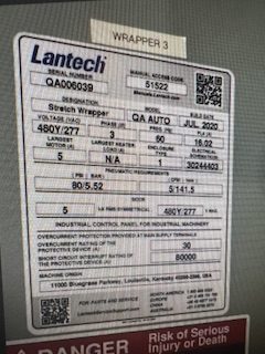 Lantech #QA-Auto, orbital pallet wrapper, 4,000 lb. capacity, automatic film cut-off, 250% pre-stretch - Image 9