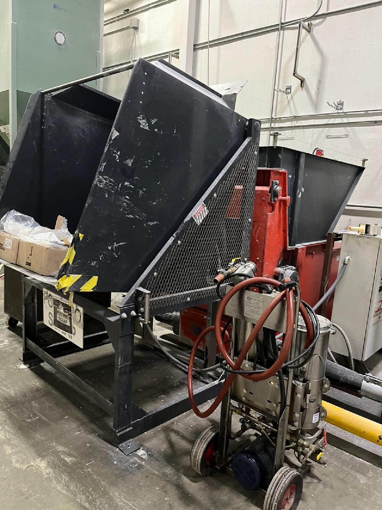 Weima #WLK-6S/37, single shaft shredder, V-rotor, 50 HP, 42 knives, 14-1/2" rotor, hopper loading dumper, 460 - Image 4