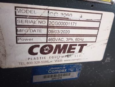 23" x 13" Comet #CG-3060, plastic granulator, 23 HP, water-cooled chamber, sound enclosure, blower, 460 V. - Image 2