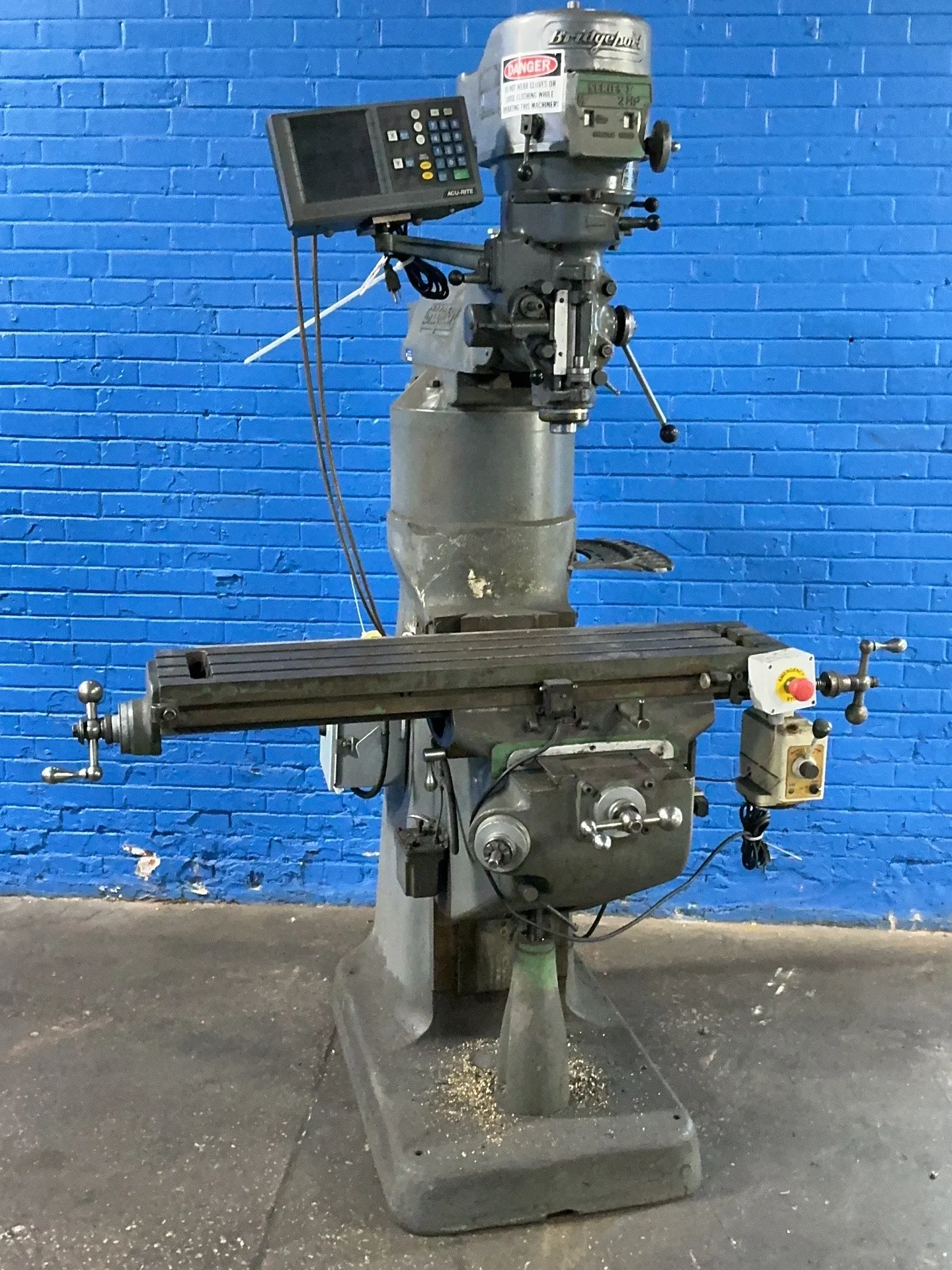 Bridgeport, vertical mill, 9" x 42", Acu-Rite digital read out, 2 HP - Image 1