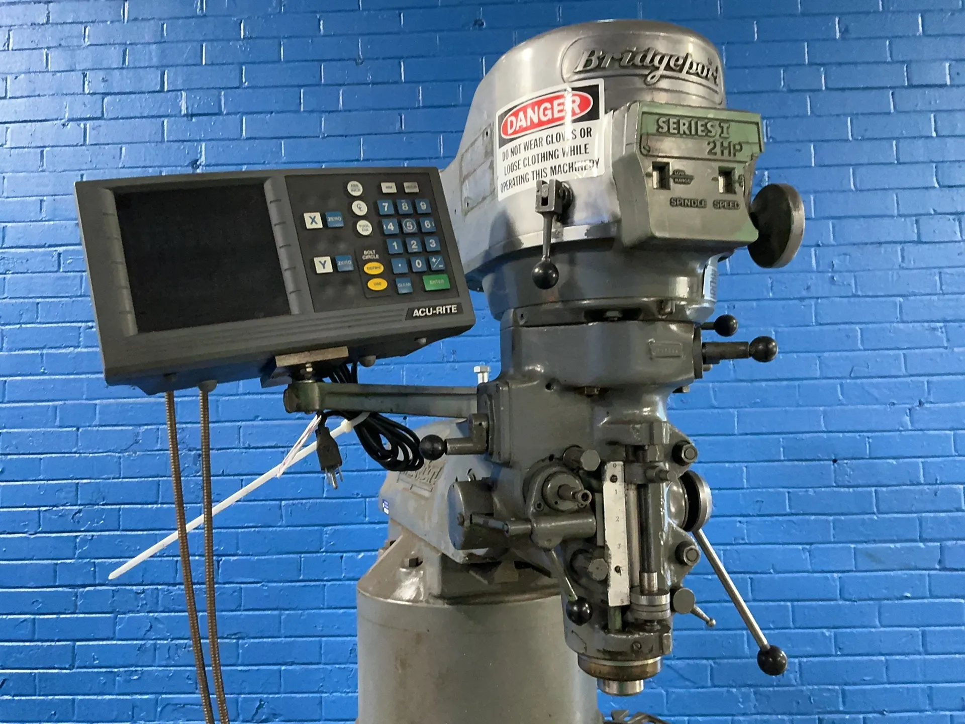 Bridgeport, vertical mill, 9" x 42", Acu-Rite digital read out, 2 HP - Image 6