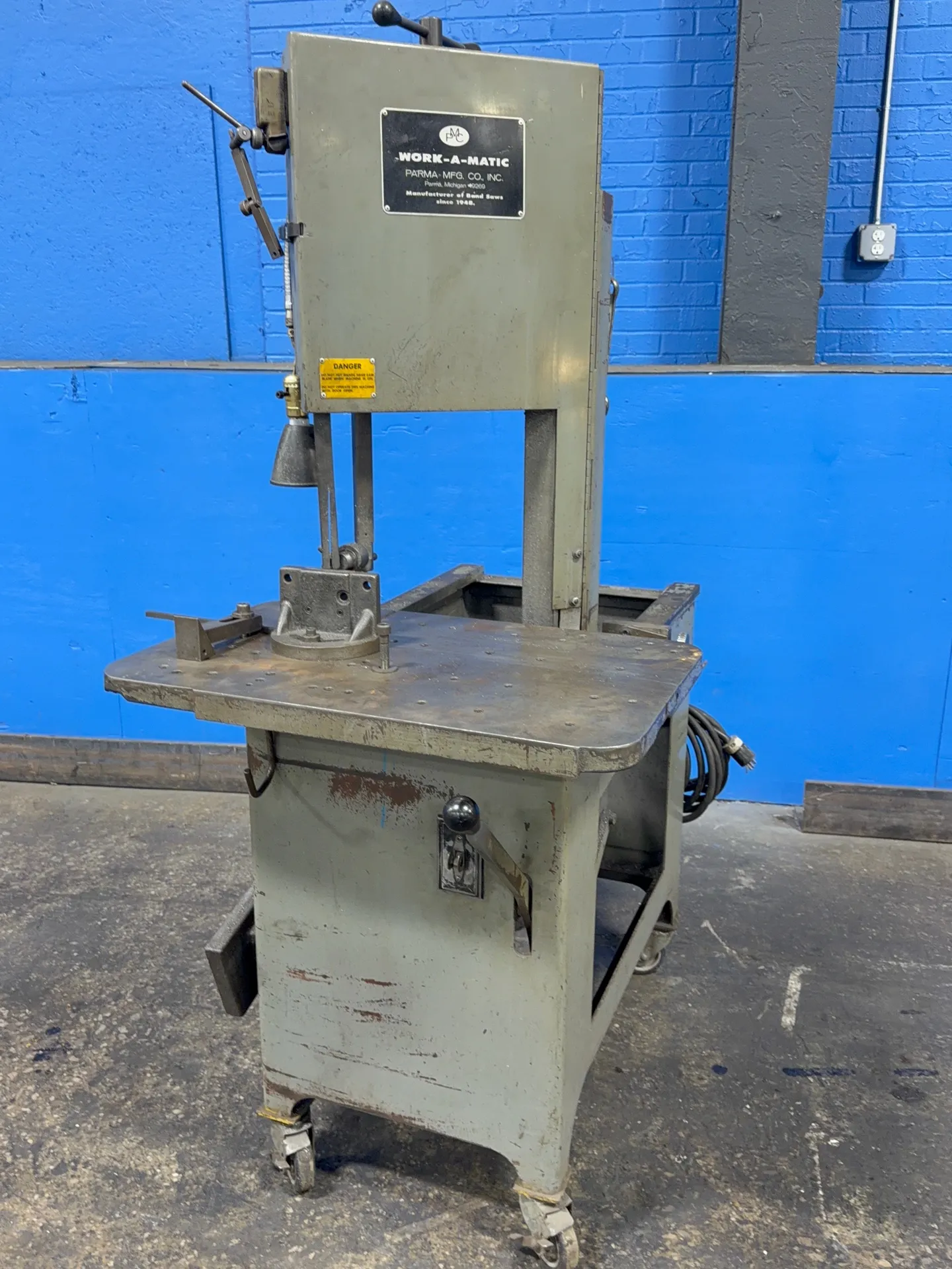 12" Parma #WORK-A-MATIC, vertical band saw, 29" x 18" table - Image 1