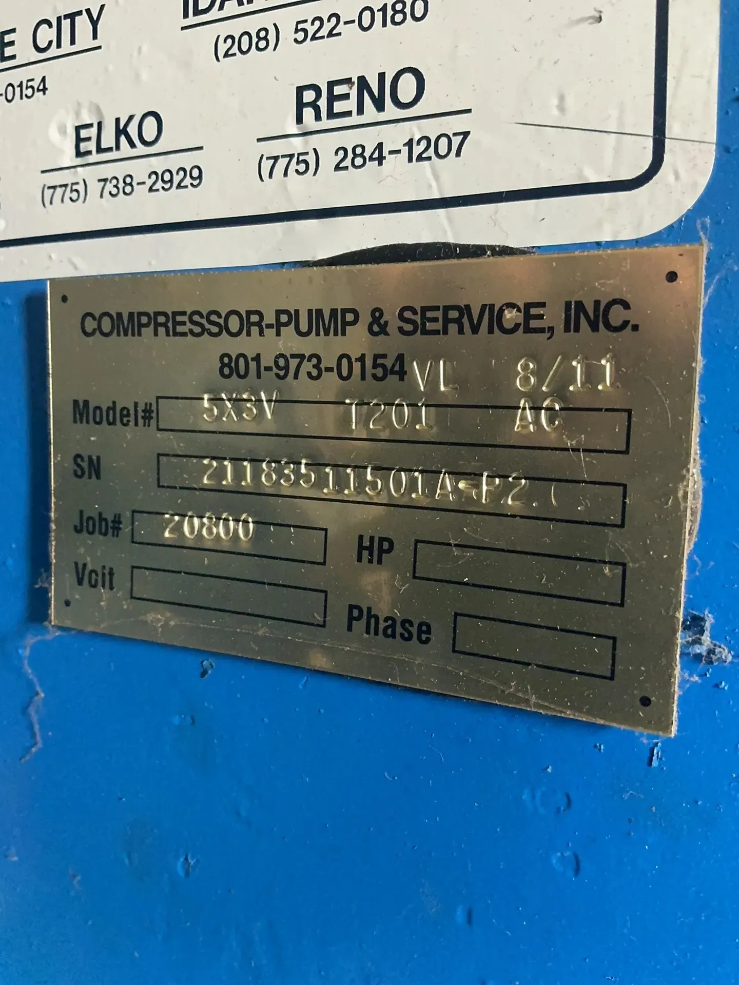 Compressor-Pump & Service #5X3V, vacuum pump, 2011 - Image 4