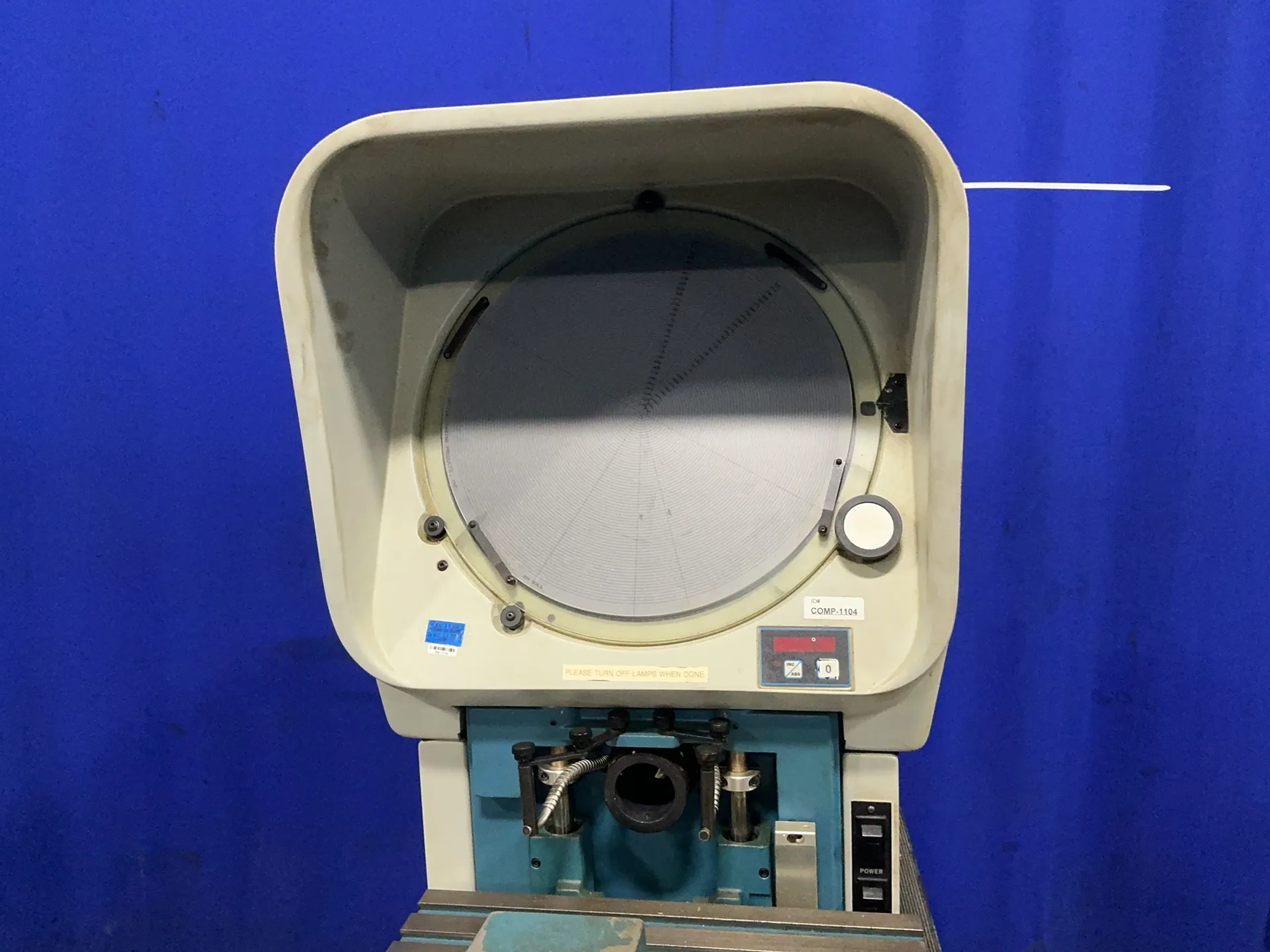 14" Deltronic #DH14-MPC, optical comparator, 5" x 15" table, lens, manual, accessories, 2 amp, 120 V. - Image 2
