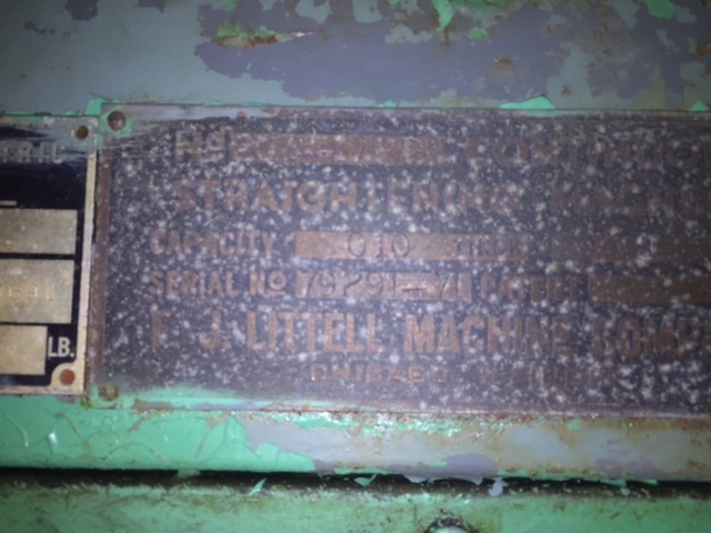 8" x .025" Littell #208-17PD, stock straightener, 17-rolls, 1.2" roll diameter, 1971, #12829J - Image 5