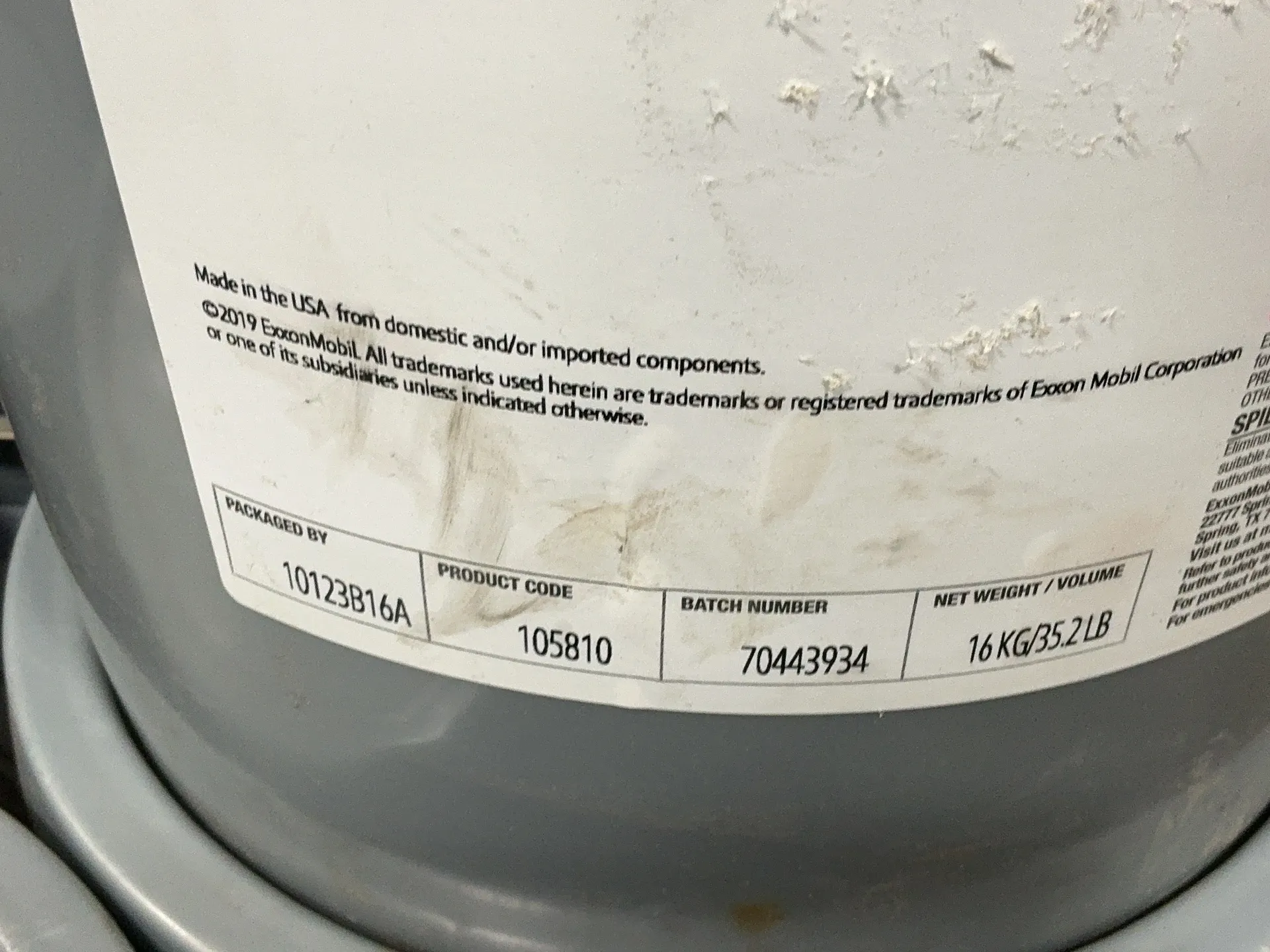 Mobile #SHC-007, synthetic grease, lithium complex semi-fluid, 35.2 lb. - Image 5