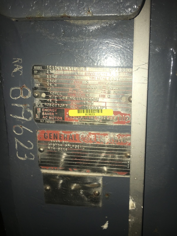 250 HP 1190 RPM General Electric, Frame 509LL, ODP, 2300 Volts - Image 2