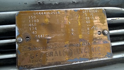 150 HP 1780 RPM General Electric, Frame 444TSD, 1.15 service factor, cont., 460 Volts - Image 3