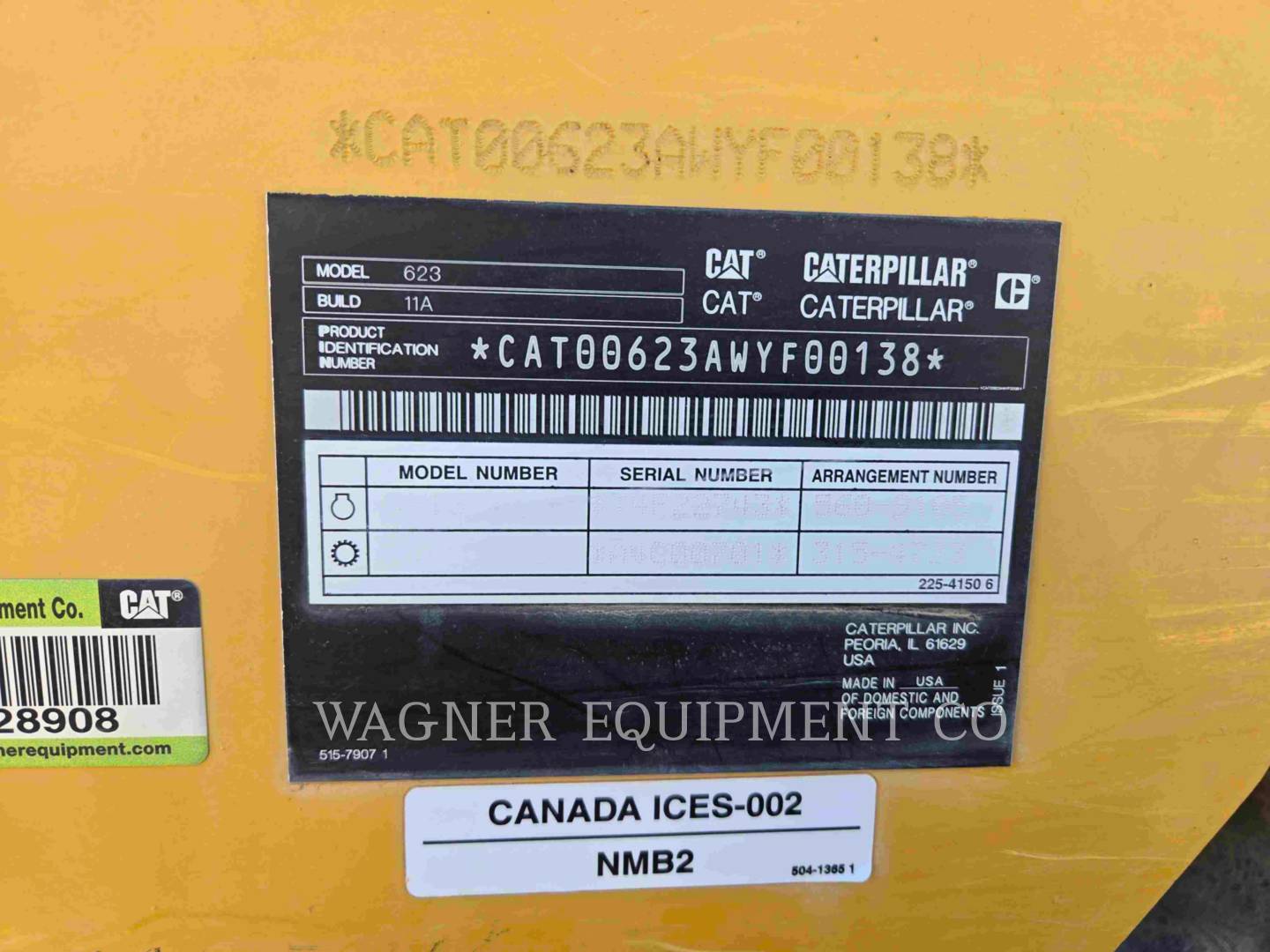 Caterpillar 623, Wheel Tractor Scraper, 2214 hours, S/N: WYF00138, 2024 - Image 6