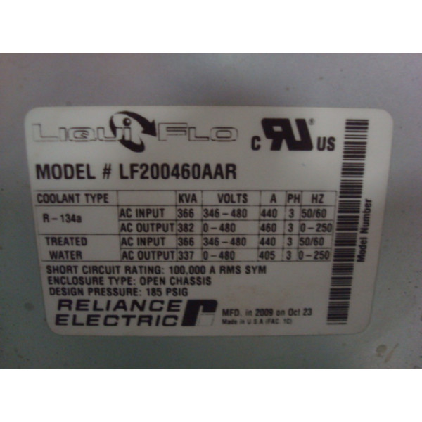 Reliance Liqui Flo, LF200460AAR, 382 KVA, Carrier Chiller Drive VFD, refurb.w/warranty - Image 5