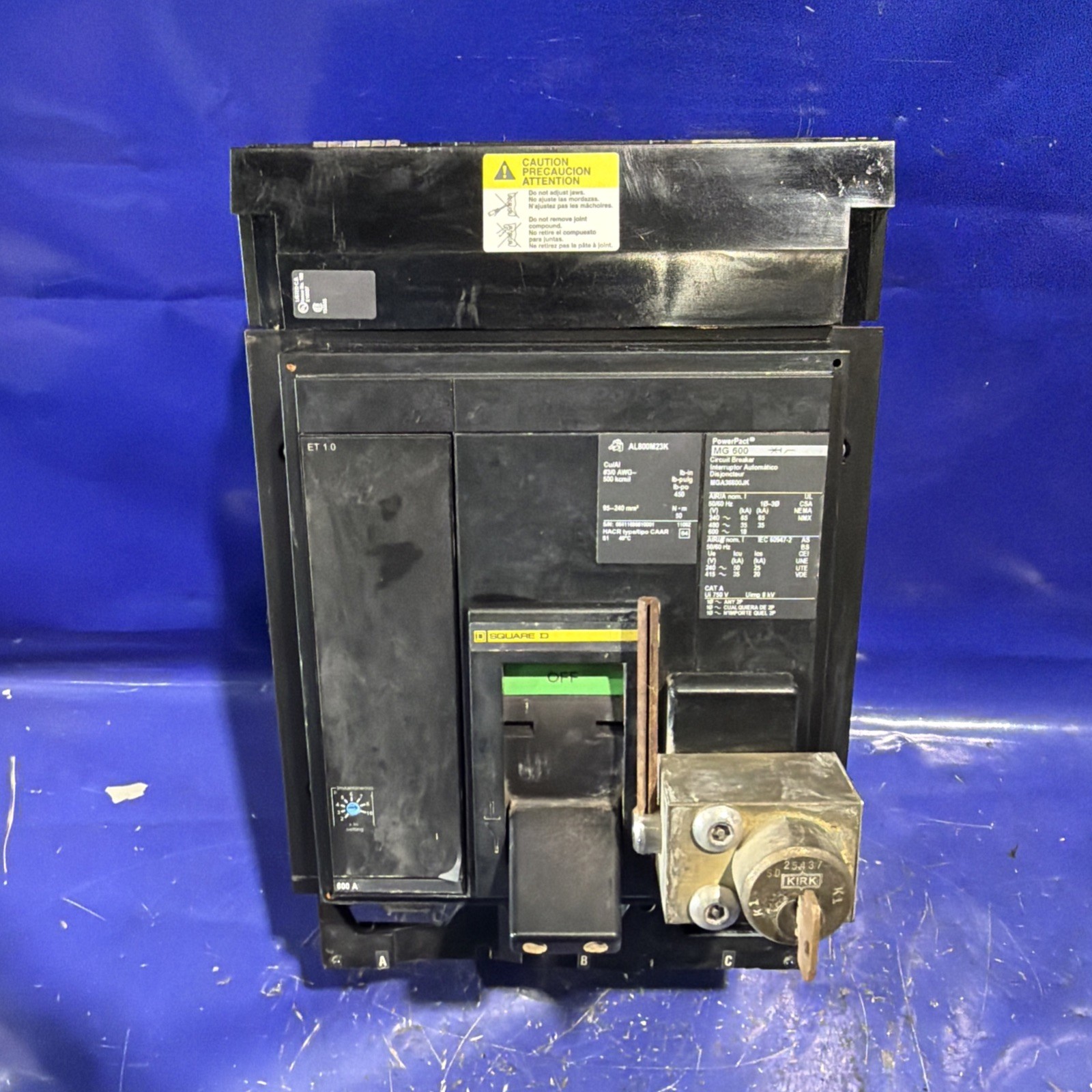 600 Amps, Square D PowerPact M.g. #MGA36600JK, I-Line circuit breaker, 3-pole, 18kA, 600 Volts - Image 3